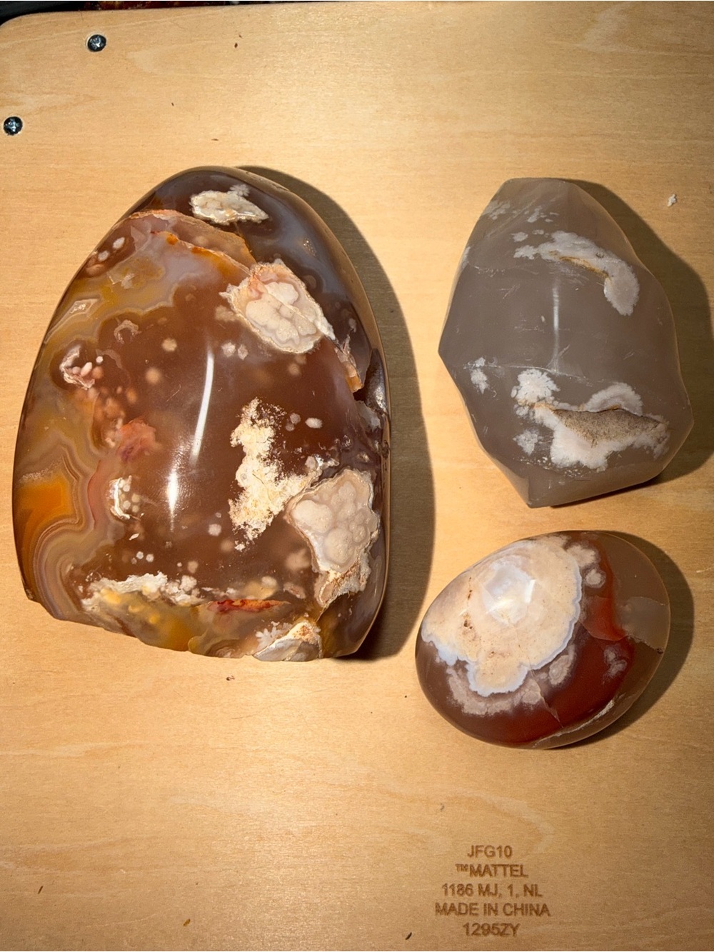 Polished 3 piece flower agate collection